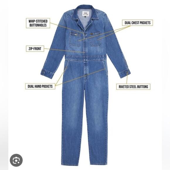 NEW Lee x Free People modern vintage Union alls denim jumpsuit - Picture 5 of 14